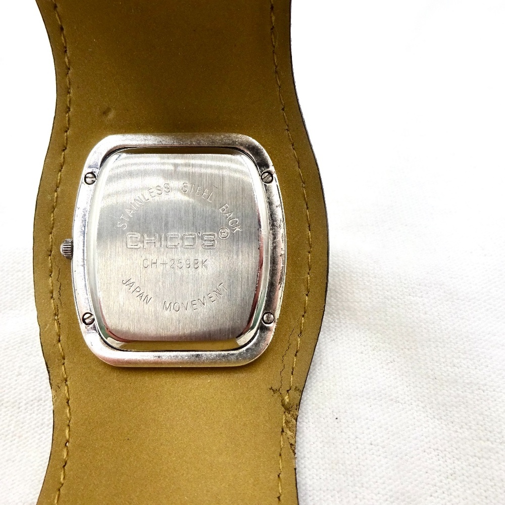 CHICO'S SILVER FLORAL CUFF BRACELET QUARTZ WATCH - Picture 9 of 10